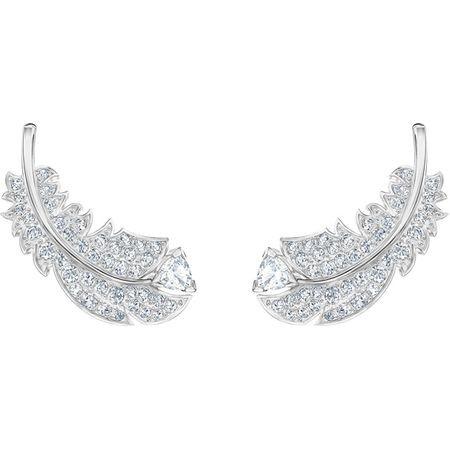 スワロフスキー Swarovski フェザー 羽根 NICE スタッドピアス 5482912