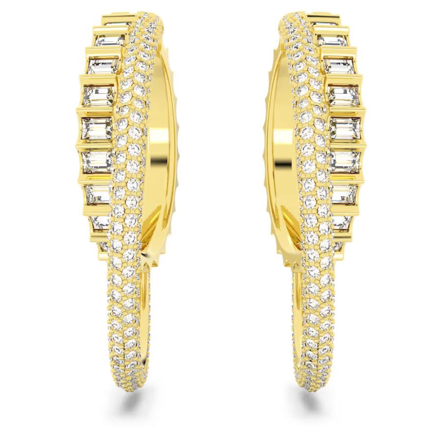 【新品未使用】スワロフスキー　ピアス　フープピアス　イエローゴールド　値下げ可 SWAROVSKI（スワロフスキー） ゴールドトーン Rota フープピアス