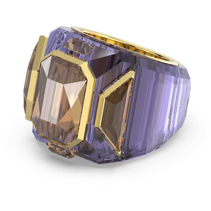 スワロフスキー Chroma リング Chroma ring, Cushion cut, Multicolored, Gold-tone plated | Swarovski
