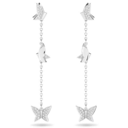 スワロフスキー Swarovski Lilia ドロップピアス チョウ 5636423