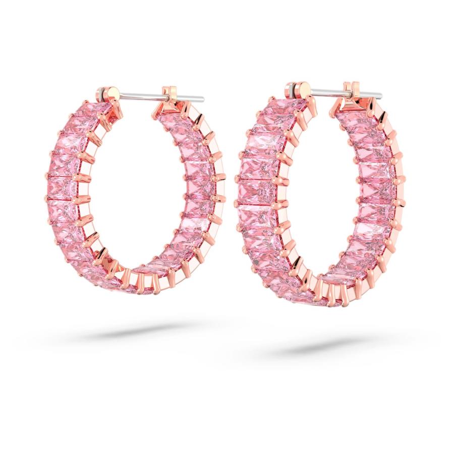 SWAROVSKI（スワロフスキー） ピンク Matrix フープピアス ローズ