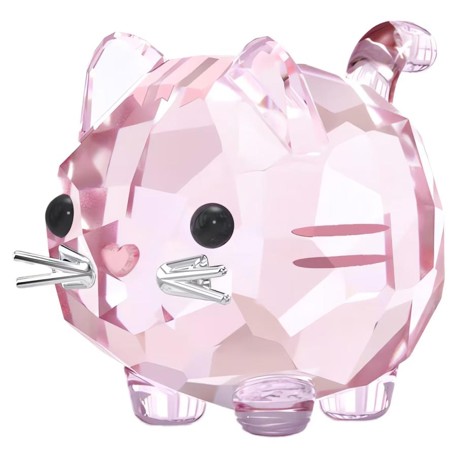 SWAROVSKI（スワロフスキー） クリスタル 置物 猫 Chubby Catsピンク