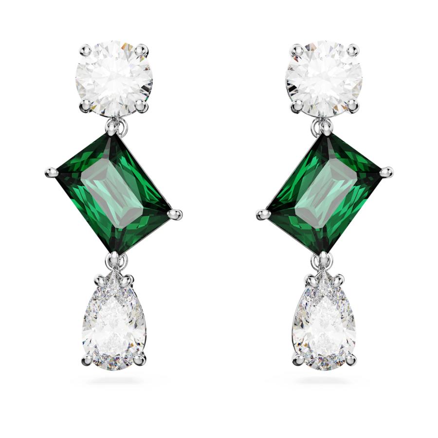 SWAROVSKI Mesmera ドロップピアス Mesmera ドロップピアス, ミックスカット, ホワイト, ロジウム