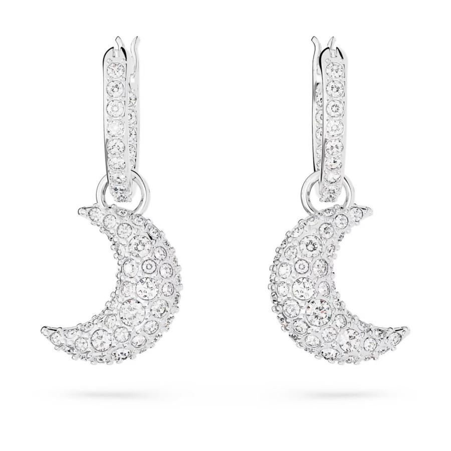 SWAROVSKI（スワロフスキー） 月 Luna ドロップピアス ロジウム