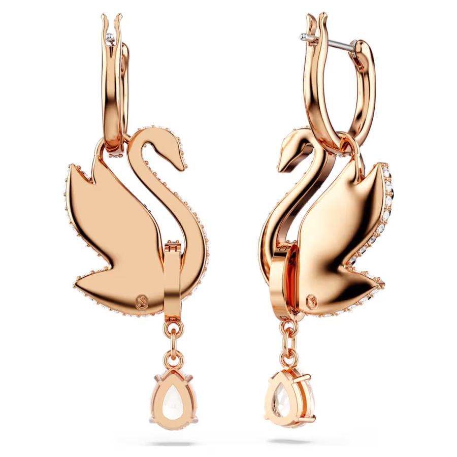 SWAROVSKI（スワロフスキー） スワン ブラック Swan ドロップピアス 