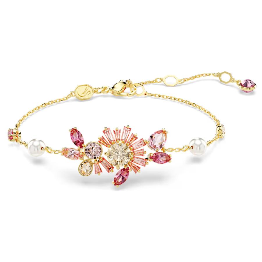 Swarovski 花モチーフ ブレスレット Latisha bracelet, Flower, Multicolored, Rose gold-tone plated