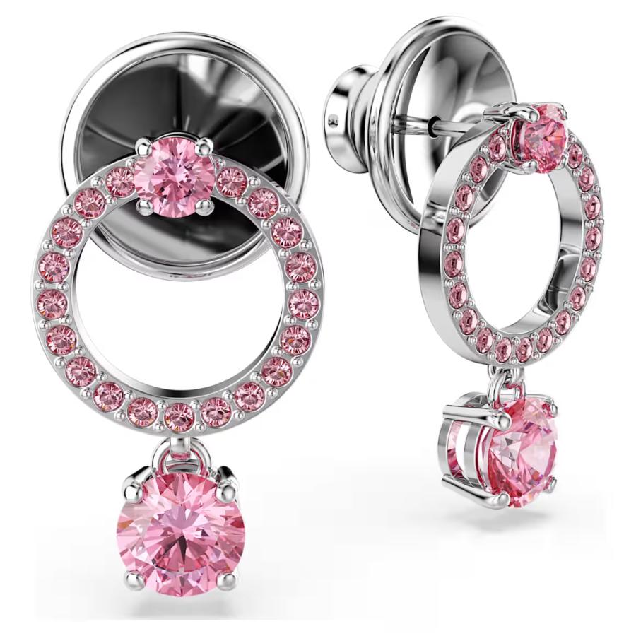 SWAROVSKI（スワロフスキー） ピンク Attract ドロップピアス ロジウム