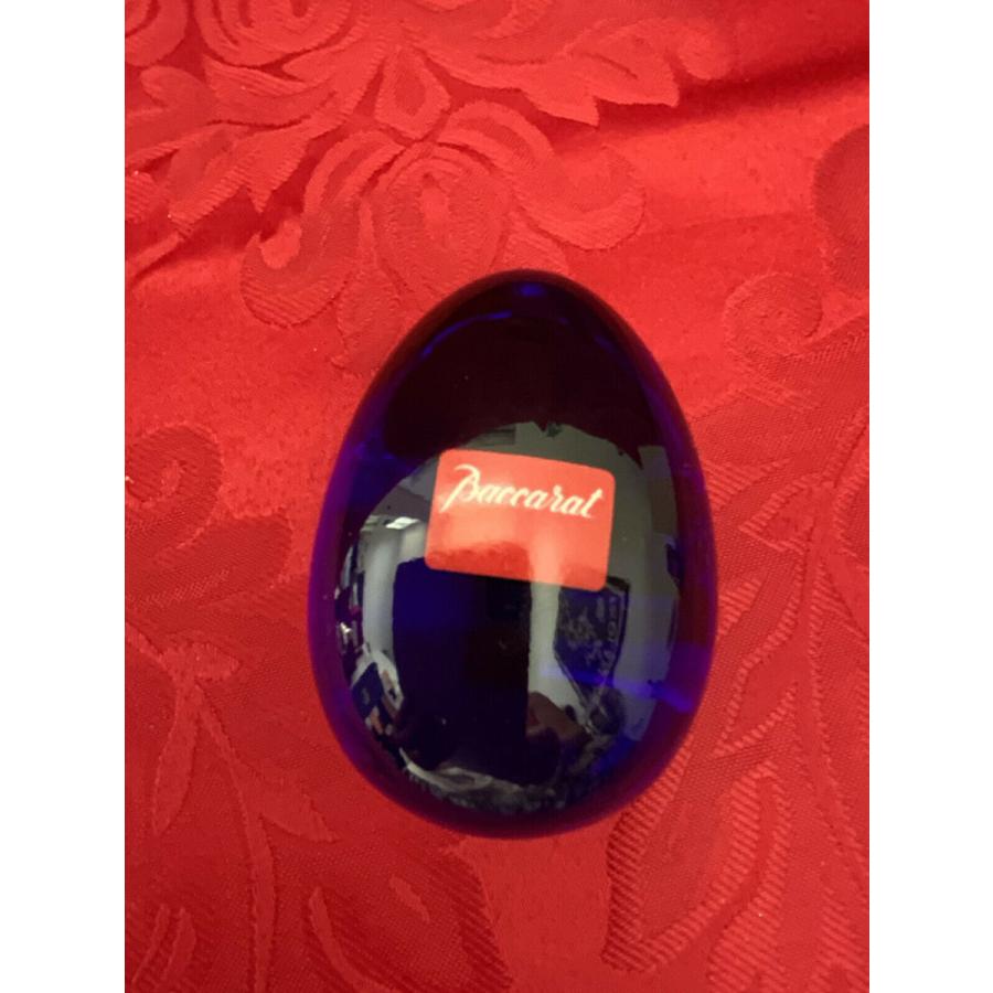 Baccaratバカラ/※廃盤品 ブルー クリスタル エッグ オブジェ 希少