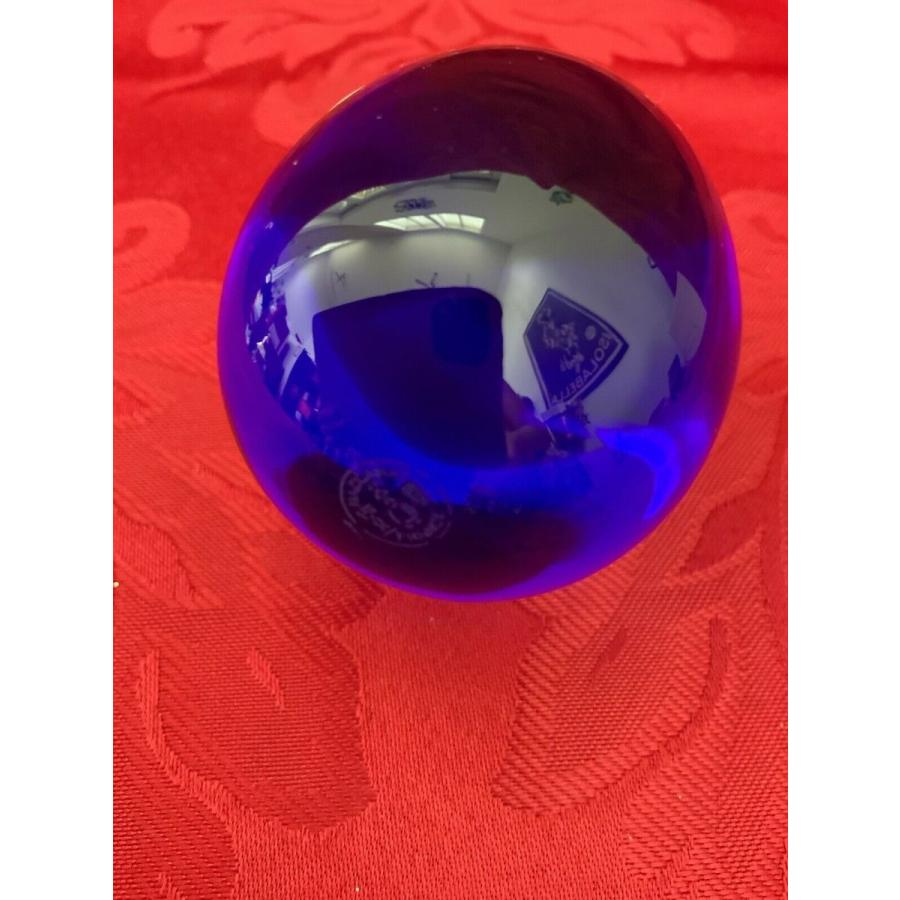 Baccarat バカラ コバルトブルー EGG ＆ スタンド クリスタル 置物_2