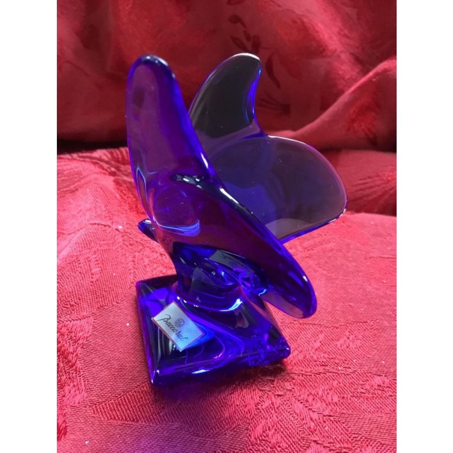 バカラ（Baccarat） 蝶 コバルトブルーのクリスタル フィギュリン