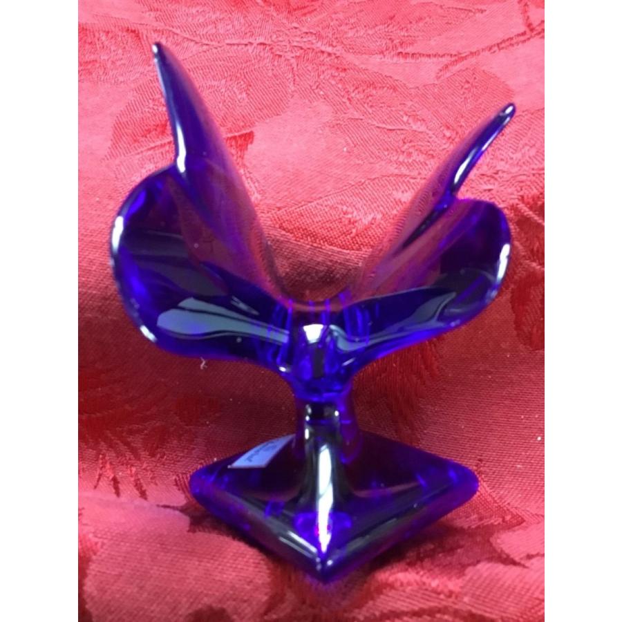 バカラ（Baccarat） 蝶 コバルトブルーのクリスタル フィギュリン