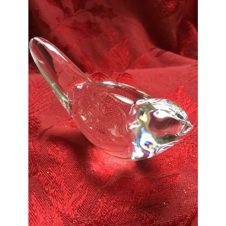 稀少きらめく美★オールドバカラ Baccaratフィギュリン☆一番星☆クリスタル バカラ（Baccarat） 尾の長い小鳥 クリスタル フィギュリン