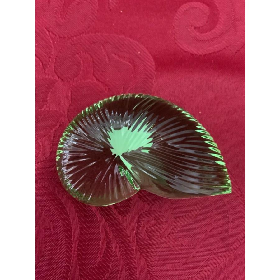 バカラ（Baccarat） 置物 海のシェル エスカルゴ グリーン クリスタル