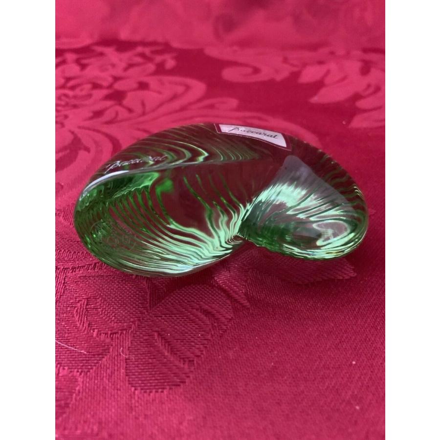 バカラ（Baccarat） 置物 海のシェル エスカルゴ グリーン クリスタル
