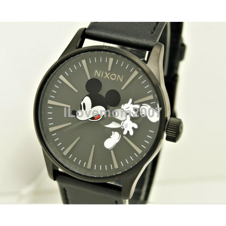 Nixon ニクソン ディズニー ミッキーマウス90周年記念 黒革時計 Nixon ニクソン ディズニー ミッキーマウス90周年記念 黒革時計