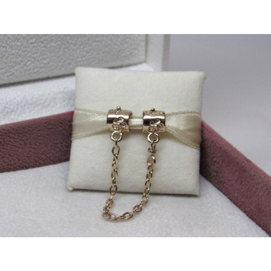 Pandora パンドラ ブレスレットセーフティーチェーン 14K Gold Floral 