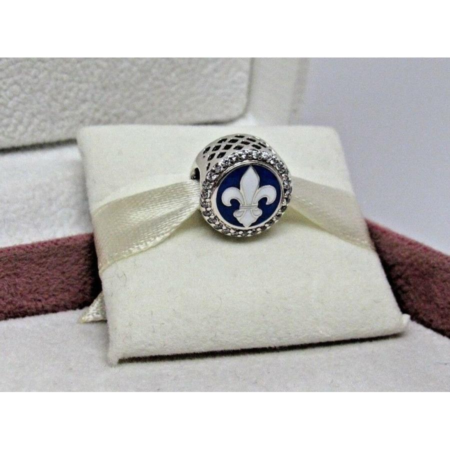 PANDORA（パンドラ） チャーム 青 カナダ エナメル Fleur De Lis
