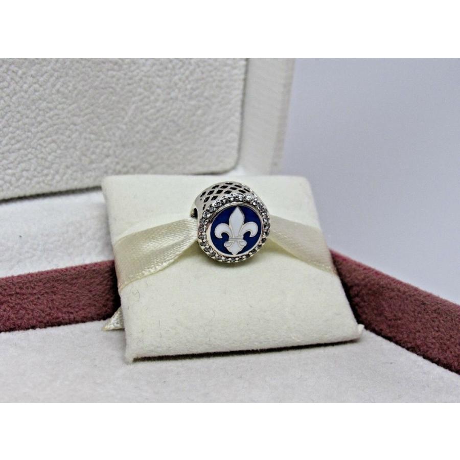 PANDORA（パンドラ） チャーム 青 カナダ エナメル Fleur De Lis