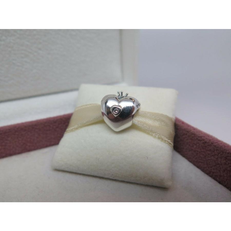 PANDORA ハート型シルバー製チャーム KYOTO PANDORA（パンドラ） チャーム ハート ダイアモンド Charm Club Heart