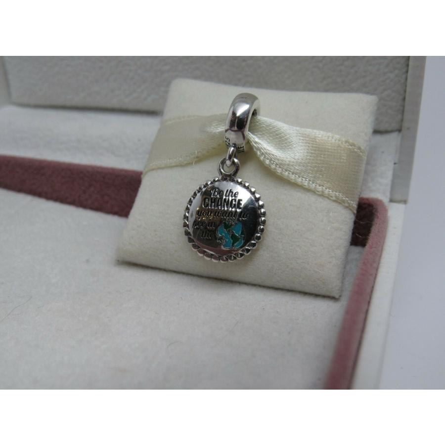 PANDORA（パンドラ） チャーム Be The Change Dangle Charm 青 緑 地図