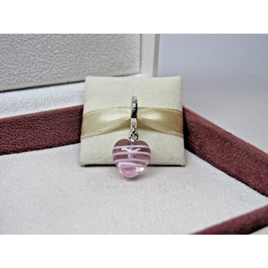 PANDORA（パンドラ） チャーム Pink Ribbon Heart Dangle Glass Murano