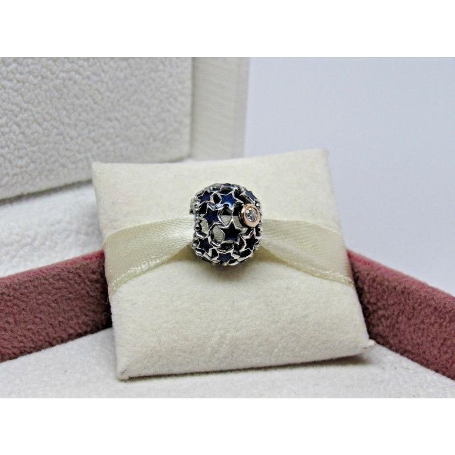 PANDORA（パンドラ） チャーム Night Sky Blue CZ & 14Kt Gold Charm