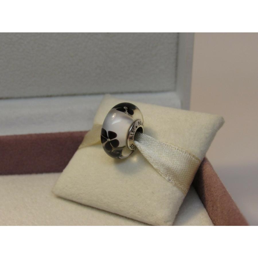 PANDORA（パンドラ） チャーム Black Blossom Murano Glass Bead Charm