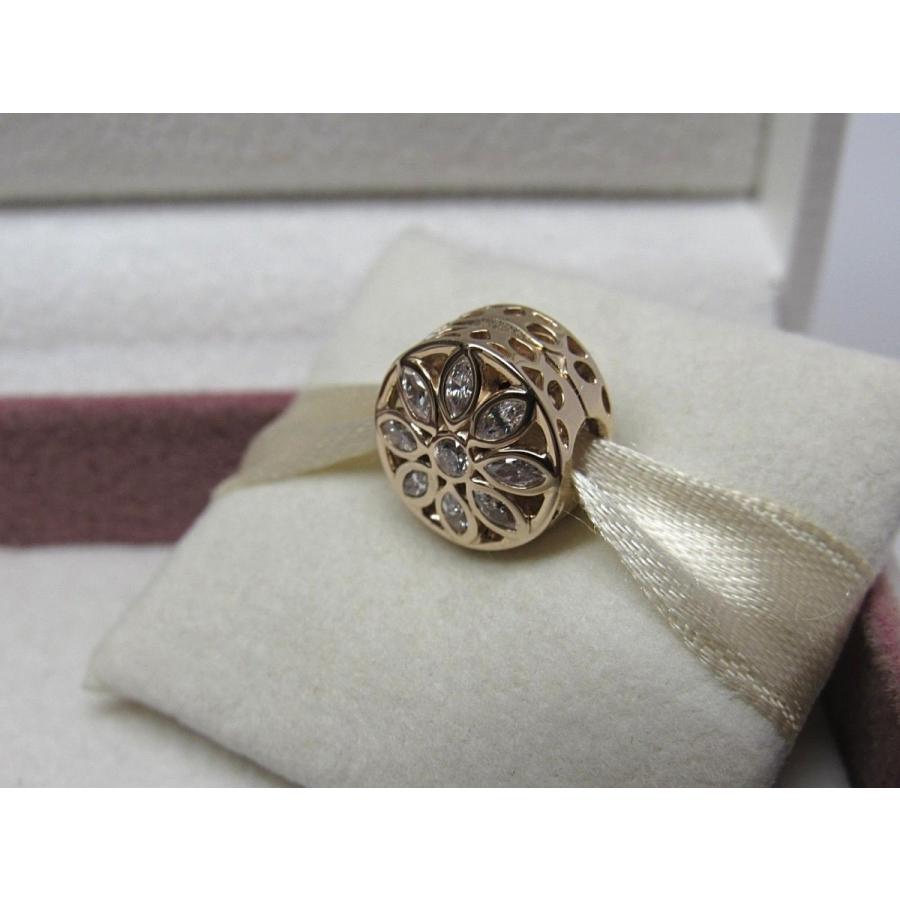 Pandora ローズゴールド チャーム　フラワー　クリップ　ブルーチャーム PANDORA Pandora パンドラ チャームクリップ Friendship Flower