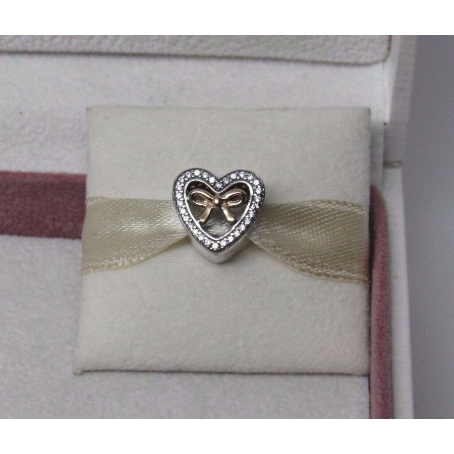 PANDORA パンドラ14kGoldレースハートペンダントチャーム