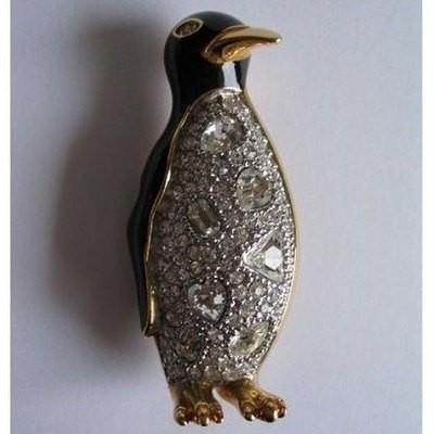 SWAROVSKI（スワロフスキー） 『Penguin ブローチ, ゴールド 