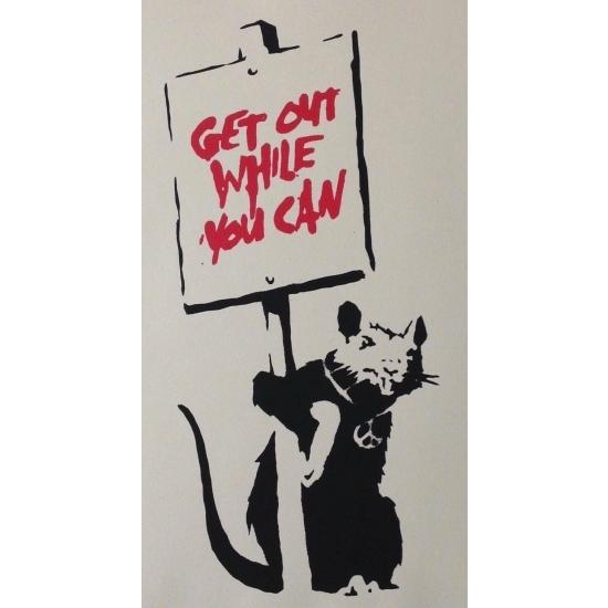 アートポスター/バンクシー・GET OUTネズミ Banksy バンクシー GET OUT