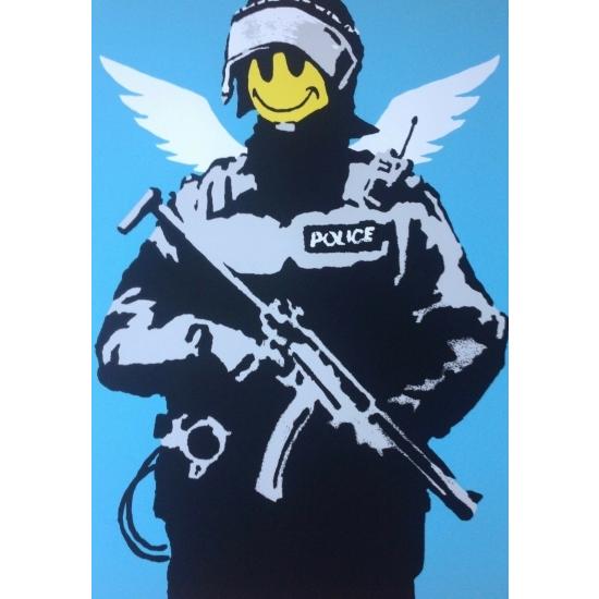 Banksy バンクシー FLYING COPPER シルクスクリーン プリント WCP