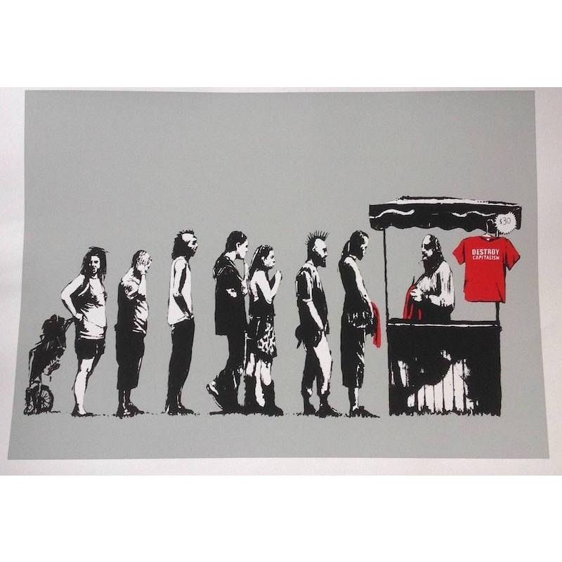 バンクシー シルクスクリーン Banksy/バンクシー「HMV」シルクスクリーン作品 COA付き本物を