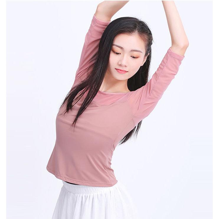 バレエ トップス 大人 7分袖 ストレッチメッシュ バレエトップス レッスン 着 ダンス トップス 大人バレエ バレエ用品 ダンスウェア ヨガウェア ヨガ トップス|planetaryroom|04