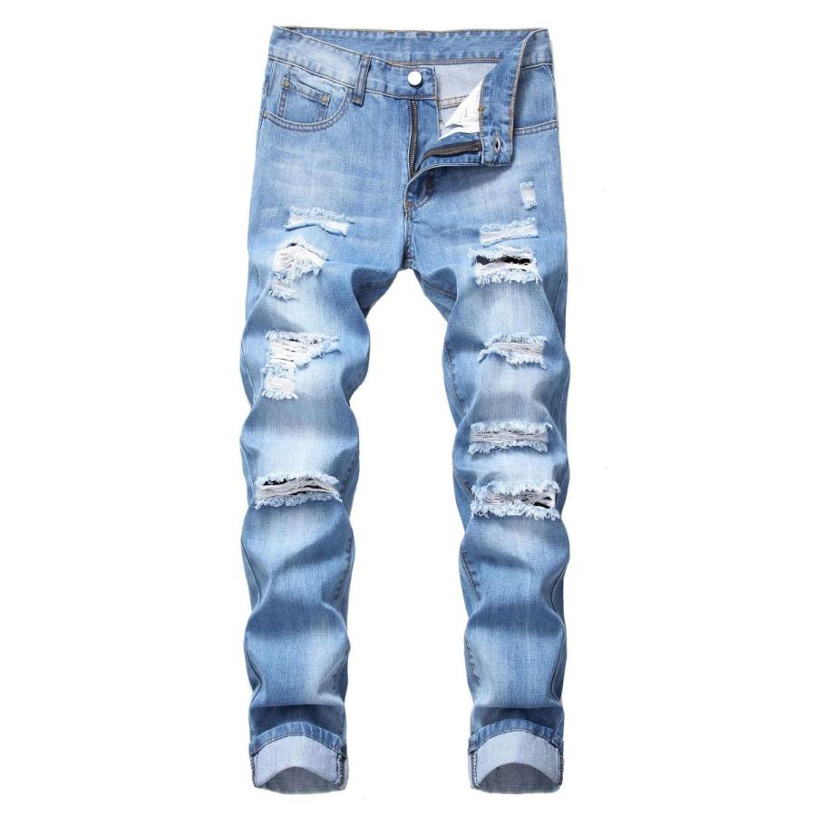デニムパンツ メンズ ダメージデニム クラッシュデニム ストレート 色落ち 破れ 加工デニム ダメージジーンズ クラッシュ ジーンズ 全店2点送料無料 Prts4514 プラネタルーム 通販 Yahoo ショッピング