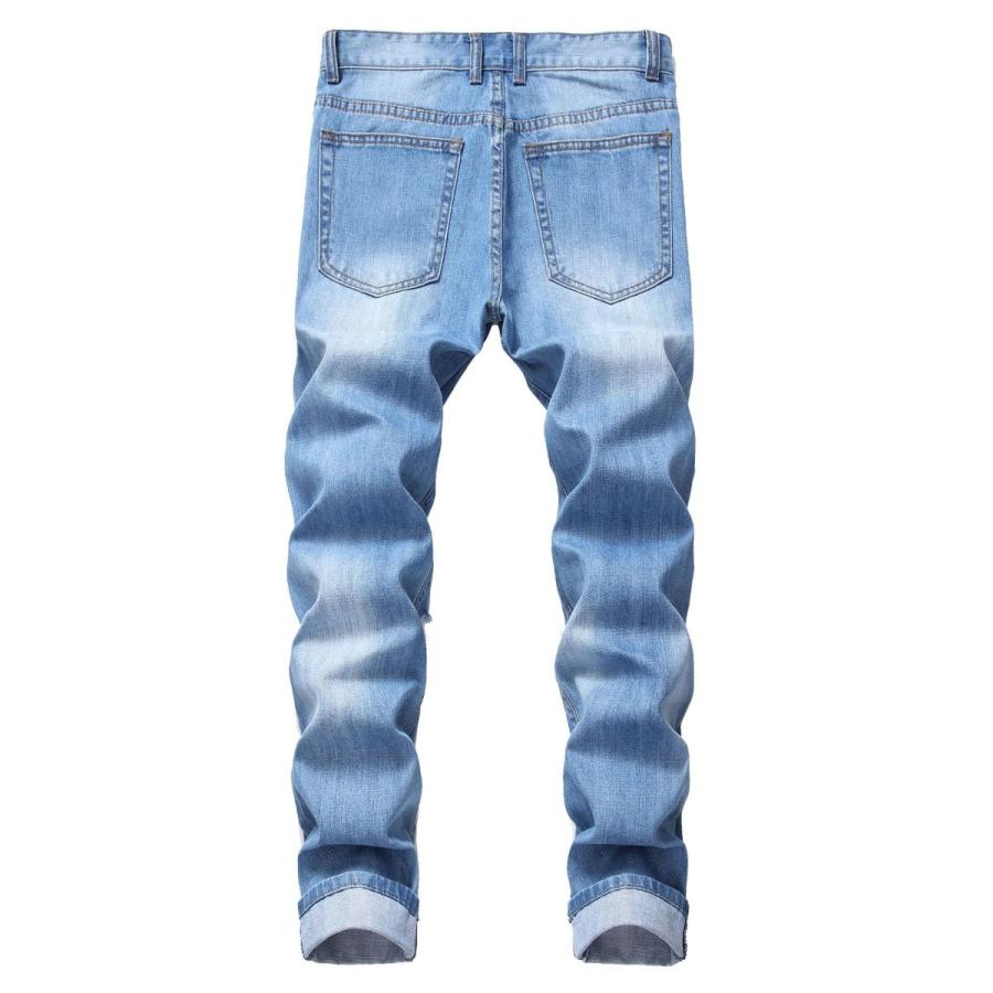 デニムパンツ メンズ ダメージデニム クラッシュデニム ストレート 色落ち 破れ 加工デニム ダメージジーンズ クラッシュ ジーンズ 全店2点送料無料 Prts4514 プラネタルーム 通販 Yahoo ショッピング