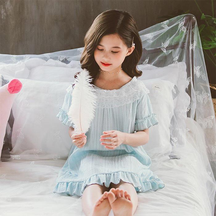 女の子 パジャマ ワンピース キッズ ルームウェア パジャマ 半袖ワンピース 子供 子ども かわいい フリル レース 部屋着 寝間着 姫系 春 夏 全店2点送料無料 Prts4602 プラネタルーム 通販 Yahoo ショッピング