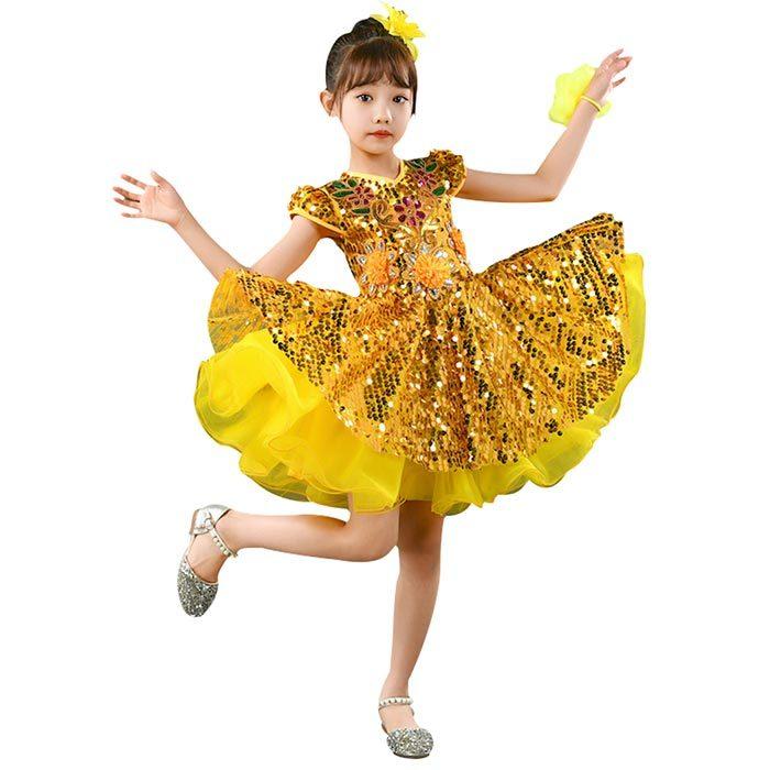キッズ ダンス衣装 ワンピース スパンコール ダンス衣装 チアガール 衣装 キラキラ チアダンス 女の子 ステージ衣装 発表会 舞台 応援団 学園祭 ダンスウェア Prts4684 プラネタルーム 通販 Yahoo ショッピング