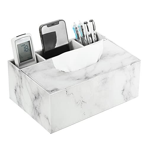 ティッシュケース マーブル調 大理石柄 リモコンラック 小物入れ 分格