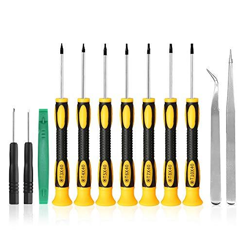 トルクスドライバーセットT3 T4 T5 T6 T7 T8 T10スタードライバー付きスクリュードライバーセット ピンセット ヘラ付き (12pcs) の商品画像