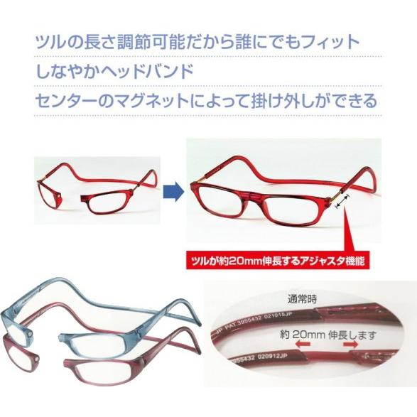 クリックリーダー 老眼鏡 正規品 クリックリーダー クリックユーロ 磁石 首掛け おしゃれ