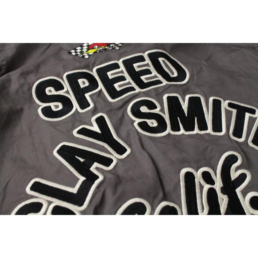 Clay Smith バイカーナイロンジャケット ブラック クレイスミス ジャケット メンズ ジャンパー ブルゾン アメカジ