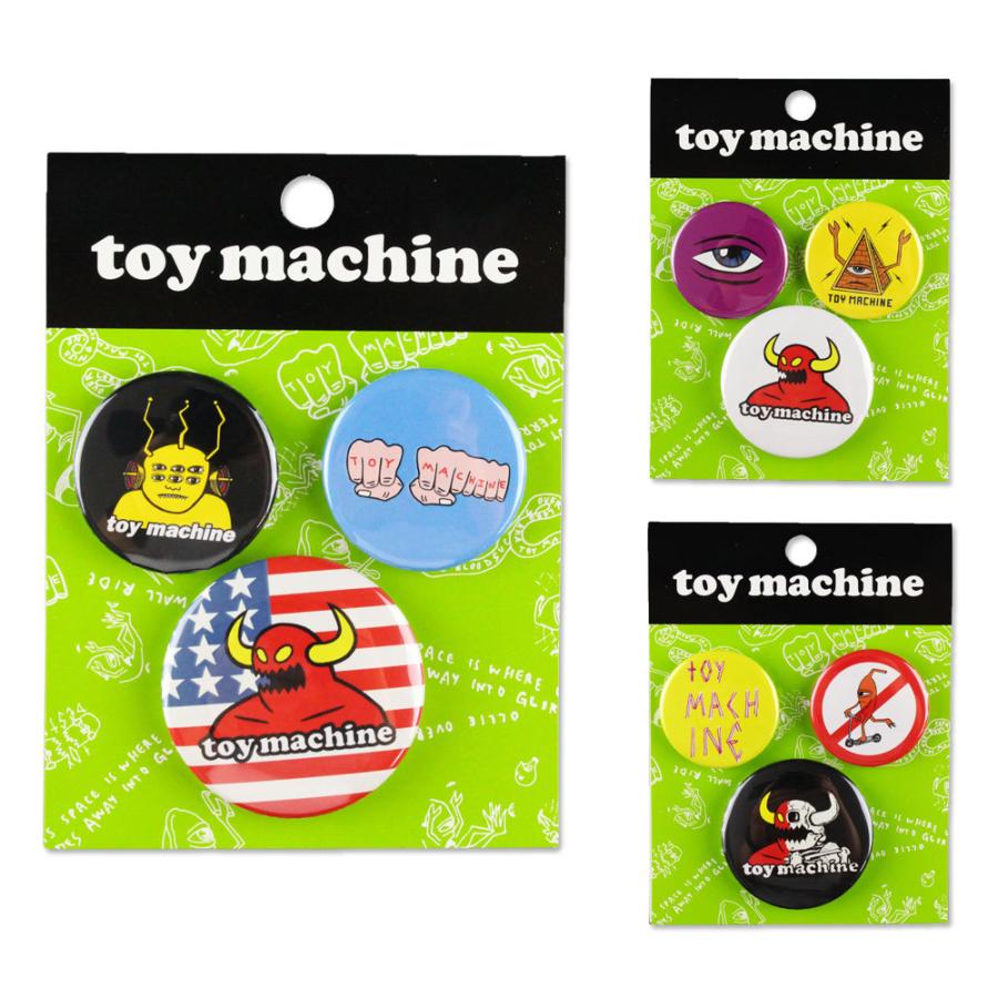 トイマシーン 缶バッチ おしゃれ スケボー かっこいい おもしろい アクセサリー アメリカ アメリカン雑貨 Toy Machine 3個セット Tmcb Hnt U S Junkyard 通販 Yahoo ショッピング
