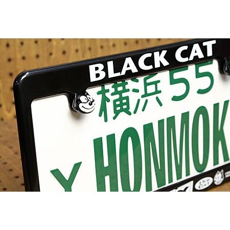 ナンバーフレーム ナンバープレート フレーム ボルト セット 送料無料 フィリックス・ザ・キャット ノーマル ブラック BLACK CAT＿BF-FX003-MON｜planfirst｜03