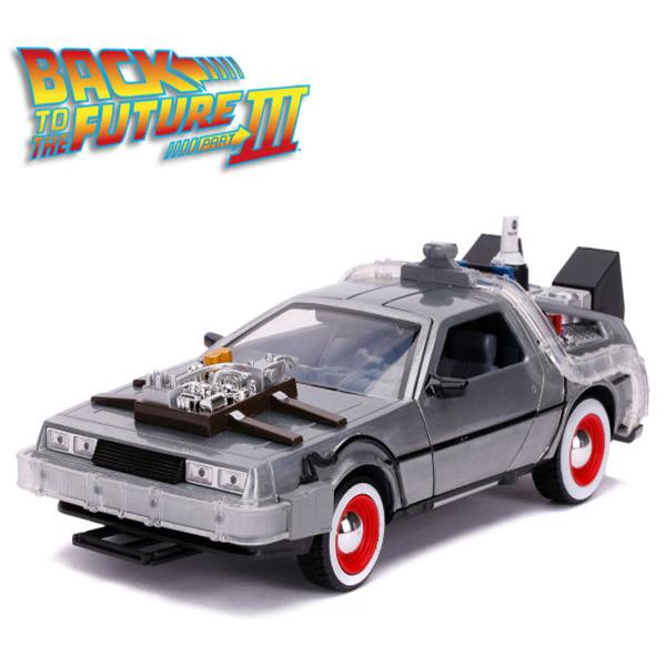 バックトゥザフューチャー ミニカー デロリアン タイムマシン 1:24 BACK TO THE FUTURE PART III TIME MACHINE W/LIGHT｜planfirst｜02