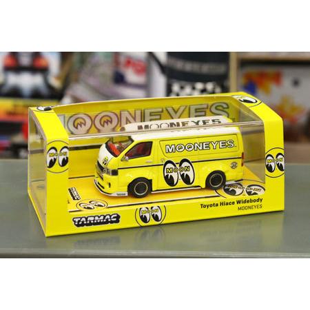 ムーンアイズ ミニカー ハイエース ホットロッド カスタム アメリカ アメリカン雑貨 MOONEYES Tarmac Works MOONEYES 1/64 Toyota Hiace Widebody イエロー｜planfirst｜02