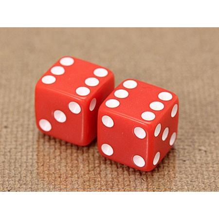 エアバルブキャップ ダイス（サイコロ） 2個セット レッド | 