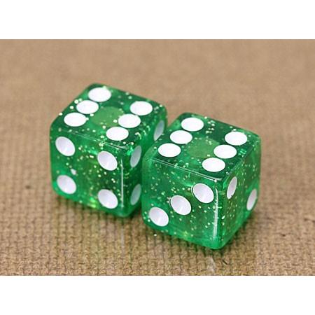 エアバルブキャップ ダイス（サイコロ） 2個セット グリッターグリーン | 