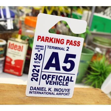 た　US製【 Parking Permit】8枚＠パーミット送料無料 パーキングパーミットタグ ハワイ 雑貨 カー用品 ルームミラー 飾り