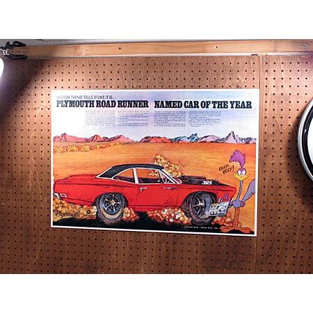 1986年　ルーニーテューンズ キャラクター　ジャンボポスター　ロードランナー ロードランナー 【 アメリカン雑貨 】 ルーニーテューンズ ミニ